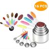 16 Pcs Measuring Cups and Spoons Set - 6 Double Sided Magnetic Measuring Spoons, 5 Measuring Cups & 5 Measuring Spoons, for Cooking & Baking, Stainles