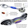 16 Pcs Measuring Cups and Spoons Set - 6 Double Sided Magnetic Measuring Spoons, 5 Measuring Cups & 5 Measuring Spoons, for Cooking & Baking, Stainles