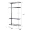 5-Tier Wire Shelving - Flat Black - Heavy Duty Shelf - Wide Adjustable Rack Unit - Kitchen Storage