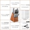 16-Piece Stainless Stee Kitchen Knife Set with Sharpener