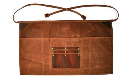 Baked Denim Canvas Leather Short Apron (Option: Q type)