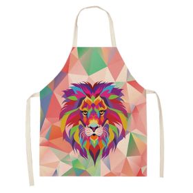 Simple Cartoon Tiger Cotton And Linen Apron Home (Option: WQ00839-68x55cm)