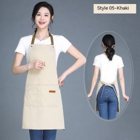 Women's Wear-resistant Stain-resistant Breathable Waterproof Apron (Option: 05 Waterproof Khaki)