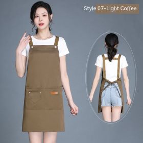 Women's Wear-resistant Stain-resistant Breathable Waterproof Apron (Option: 07 Model Light Brown)