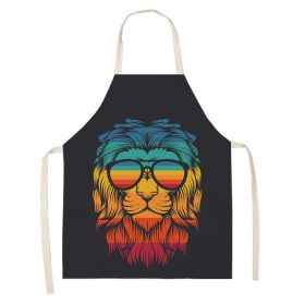 Simple Cartoon Tiger Cotton And Linen Apron Home (Option: WQ008310-47x38cm)