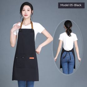 Women's Wear-resistant Stain-resistant Breathable Waterproof Apron (Option: 05 Waterproof Black)