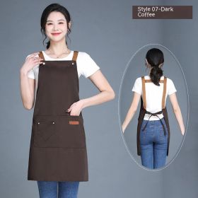 Women's Wear-resistant Stain-resistant Breathable Waterproof Apron (Option: 07 Waterproof Dark Coffee)