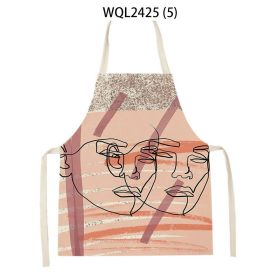 Simple Fabric Apron Kitchen Antifouling Work Clothes (Option: WQL2425 5-47 38cm)