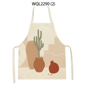 Simple Fabric Apron Kitchen Antifouling Work Clothes (Option: WQL2290 2-47 38cm)