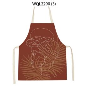 Simple Fabric Apron Kitchen Antifouling Work Clothes (Option: WQL2290 3-68 55cm)