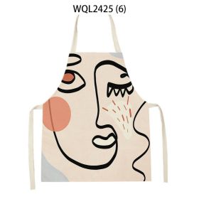 Simple Fabric Apron Kitchen Antifouling Work Clothes (Option: WQL2425 6-68 55cm)