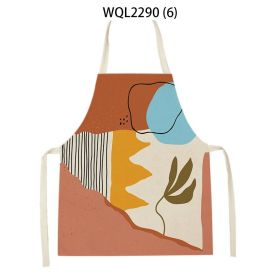 Simple Fabric Apron Kitchen Antifouling Work Clothes (Option: WQL2290 6-68 55cm)