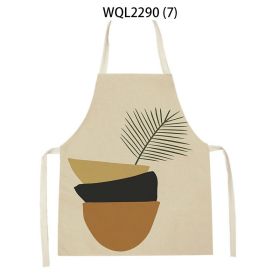 Simple Fabric Apron Kitchen Antifouling Work Clothes (Option: WQL2290 7-68 55cm)