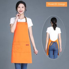 Women's Wear-resistant Stain-resistant Breathable Waterproof Apron (Option: 05 Waterproof Orange)